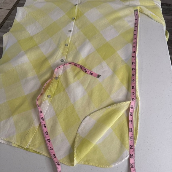 Chico’s Linen Shirt Dress Yellow No Iron Tab Sleeves Women’s XL-16 (Chico’s 3) - Picture 9 of 13